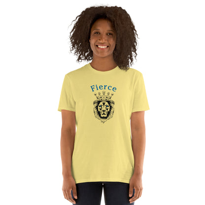 Fierce Like a Lion (with blue eyes) Unisex Tee by EraofInk