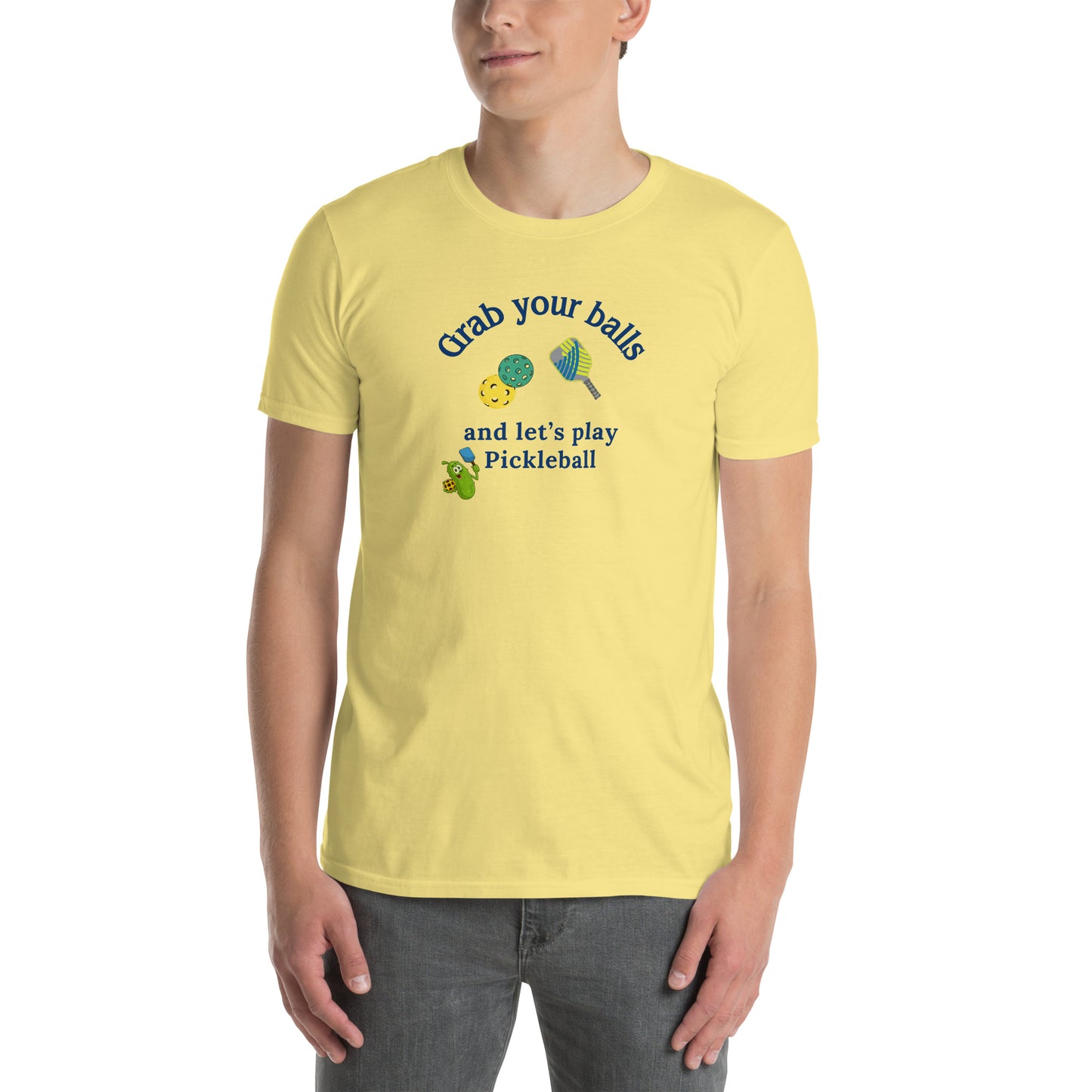 Grab Your Balls & Let's Play Pickleball Unisex Tee by EraofInk