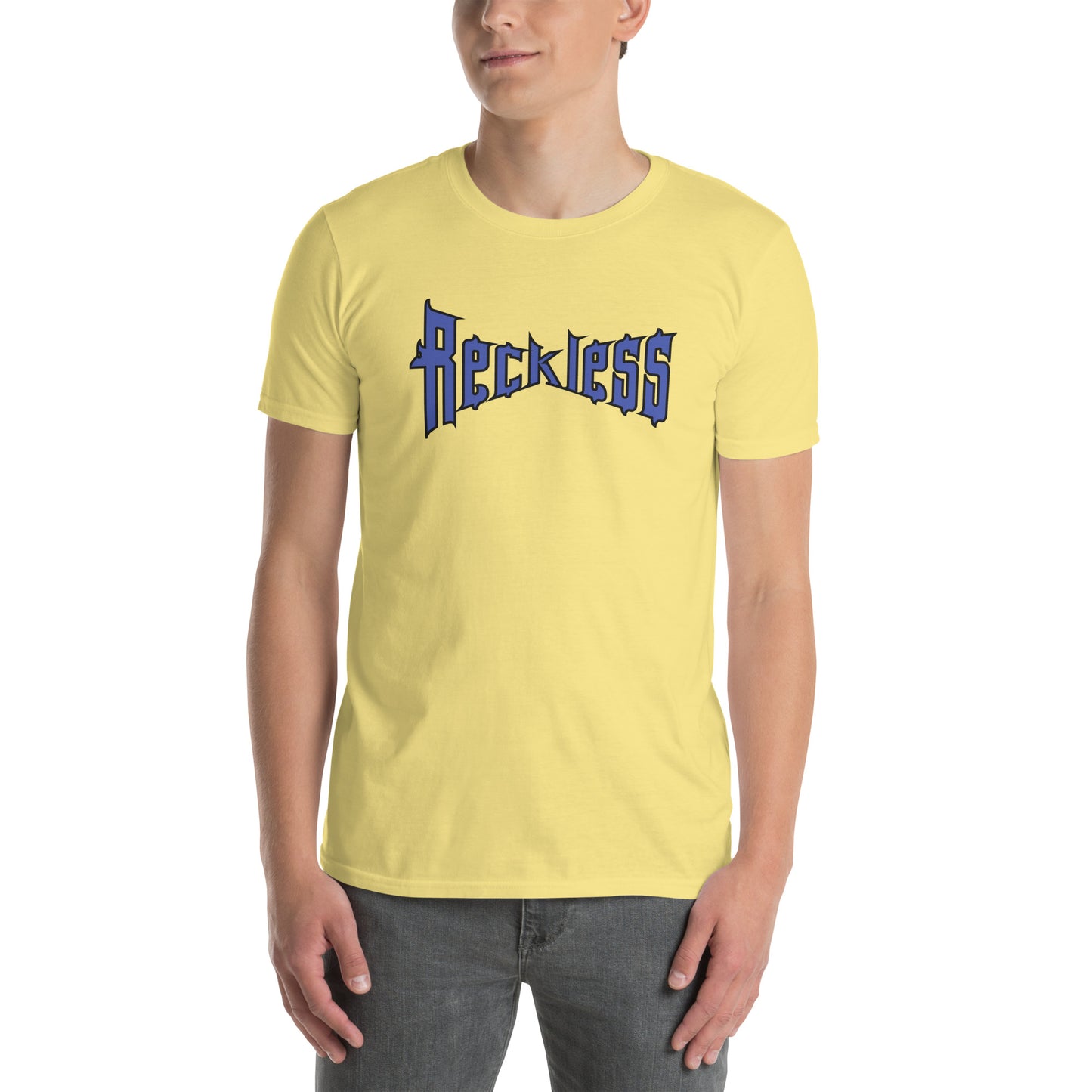 For the Guy Who is Reckless in Warped Font Unisex Tee by EraofInk
