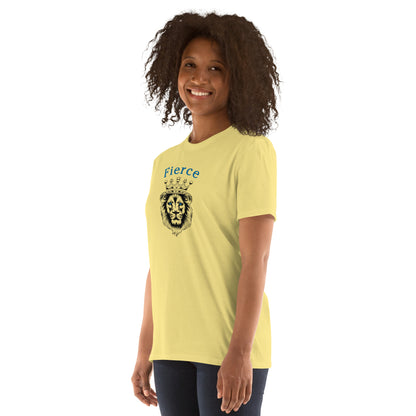 Fierce Like a Lion (with blue eyes) Unisex Tee by EraofInk