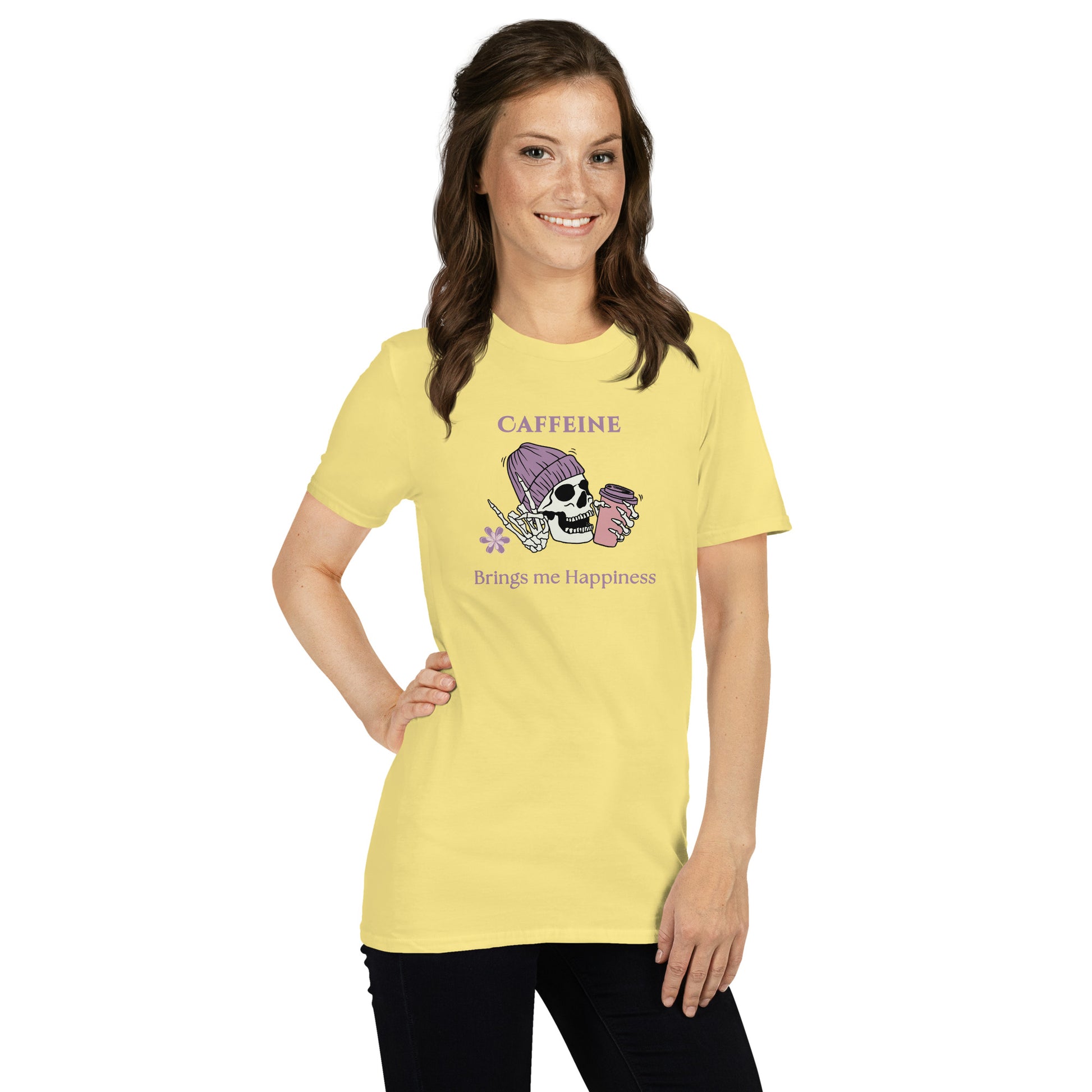 Caffeine Brings Me Happiness Unisex Tee by EraofInk