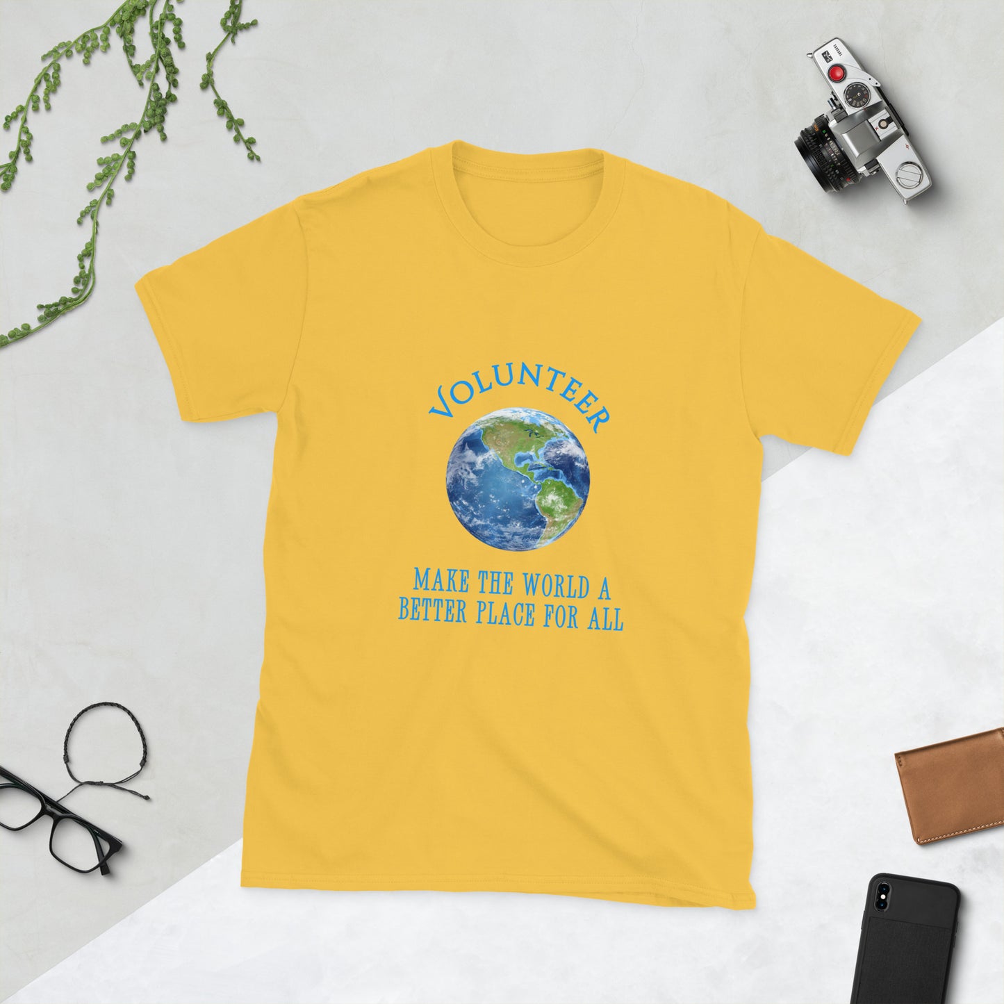 Volunteer Make the World a Better Place for All Unisex Tee by EraofInk