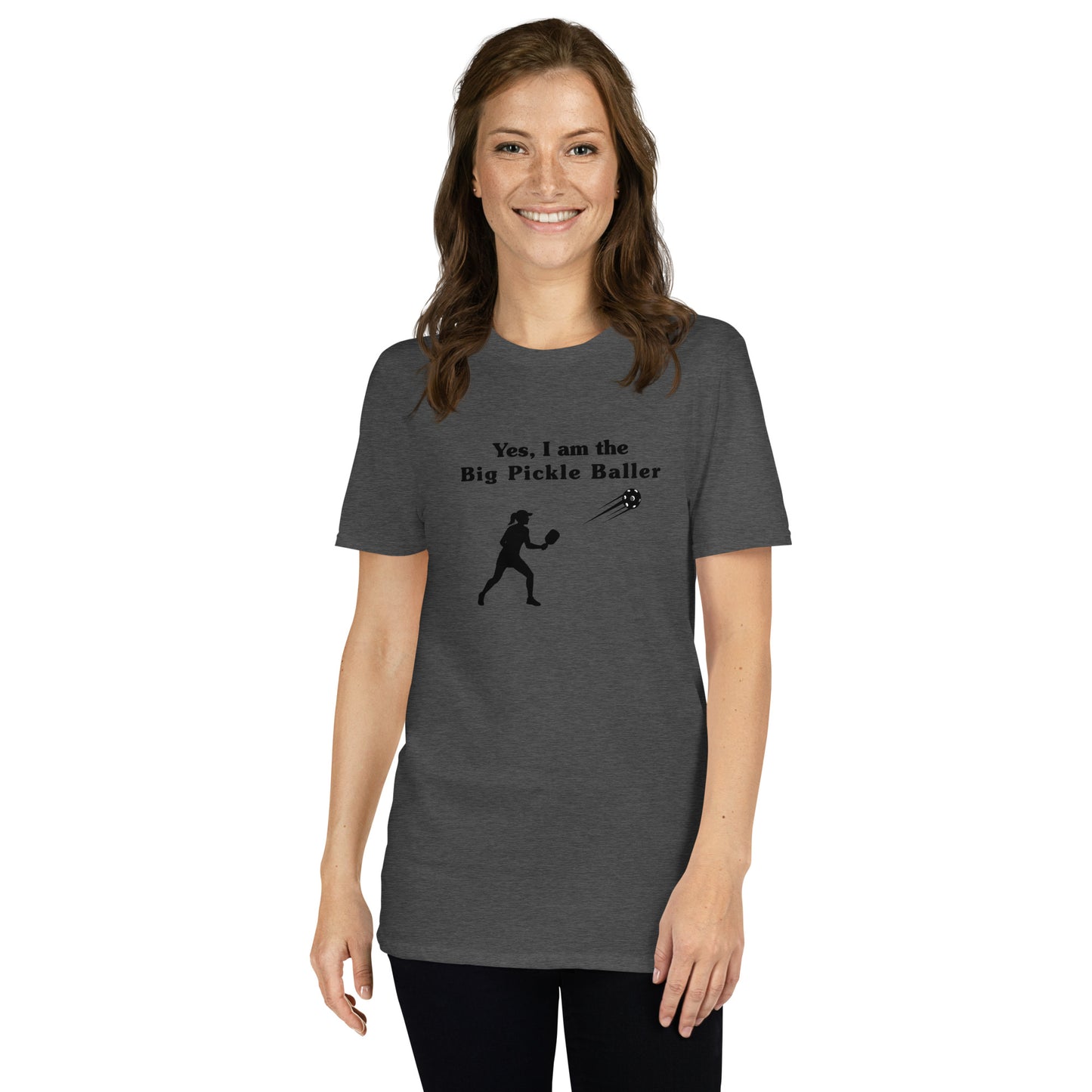 Yes, I am the Big Pickleballer Female Pickleball Unisex Tee by EraofInk