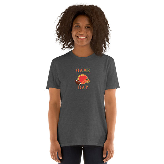 Football Game Day Red & Gold Unisex Tee by EraofInk