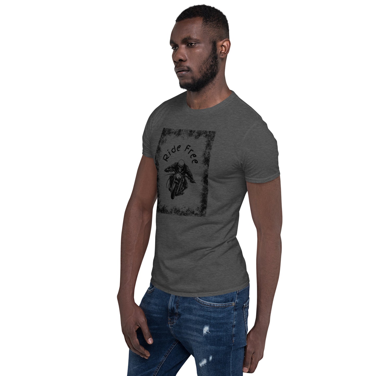 Men's Biker Tee - Death Rider Ride Free Unisex Tee by EraofInk