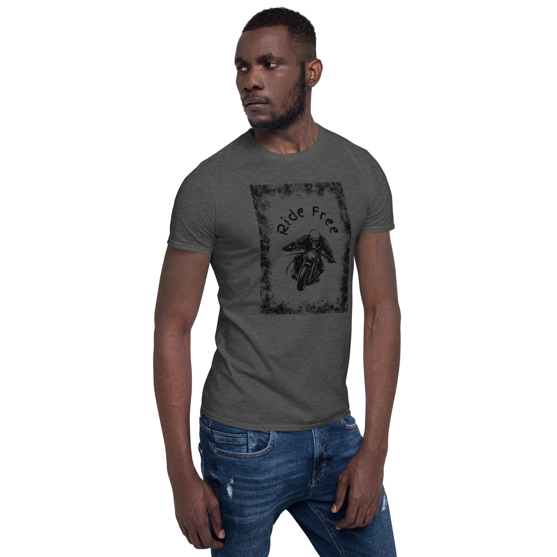 Men's Biker Tee - Death Rider Ride Free Unisex Tee by EraofInk