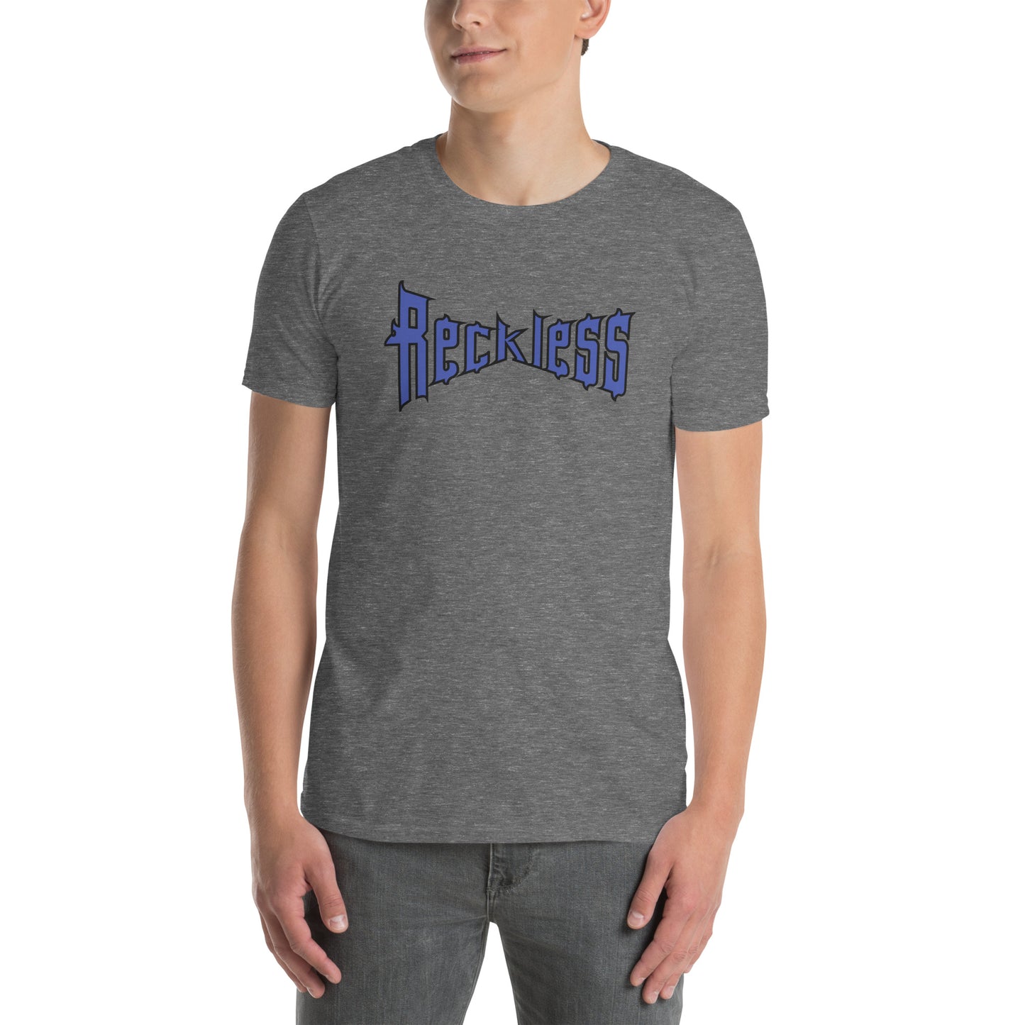 For the Guy Who is Reckless in Warped Font Unisex Tee by EraofInk