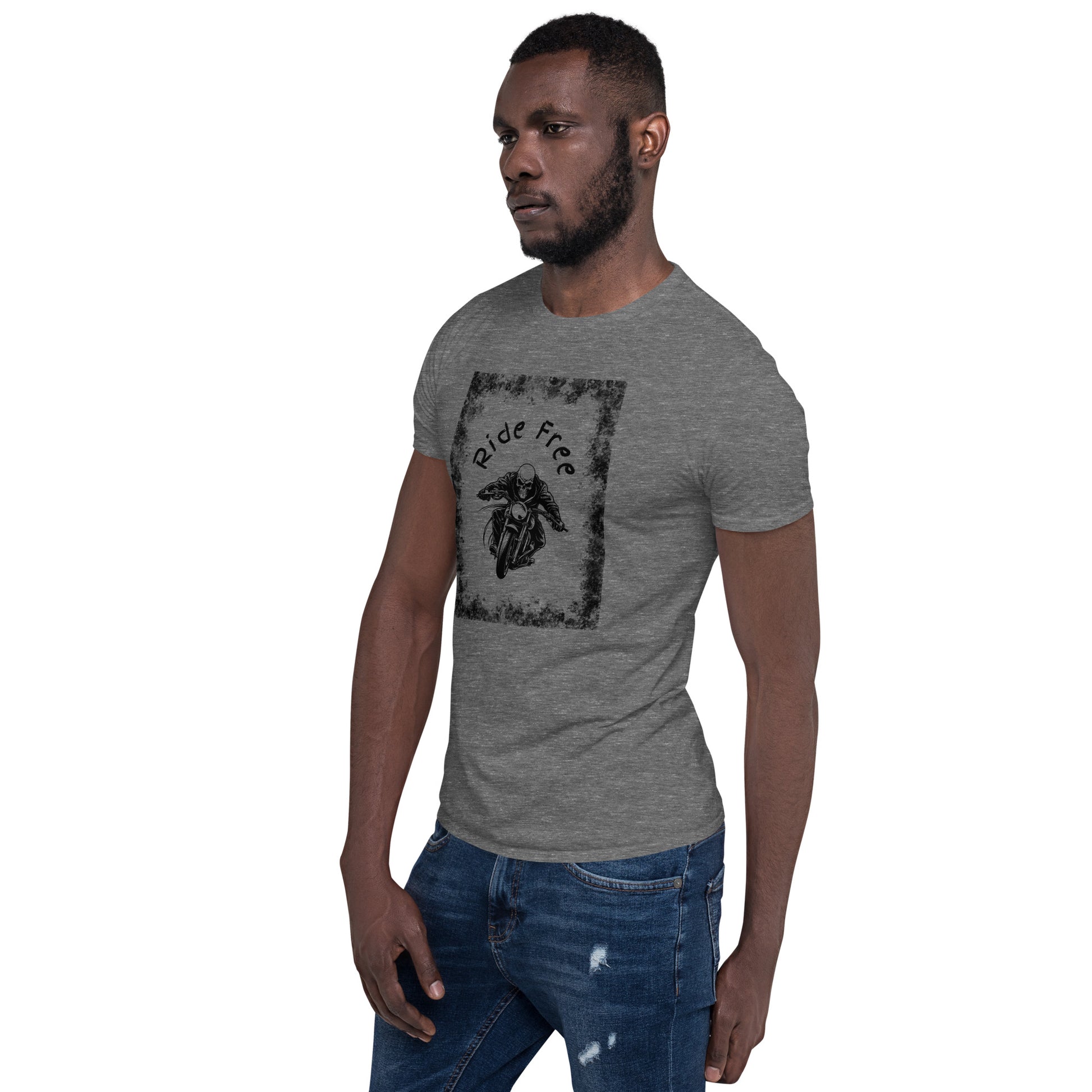 Men's Biker Tee - Death Rider Ride Free Unisex Tee by EraofInk