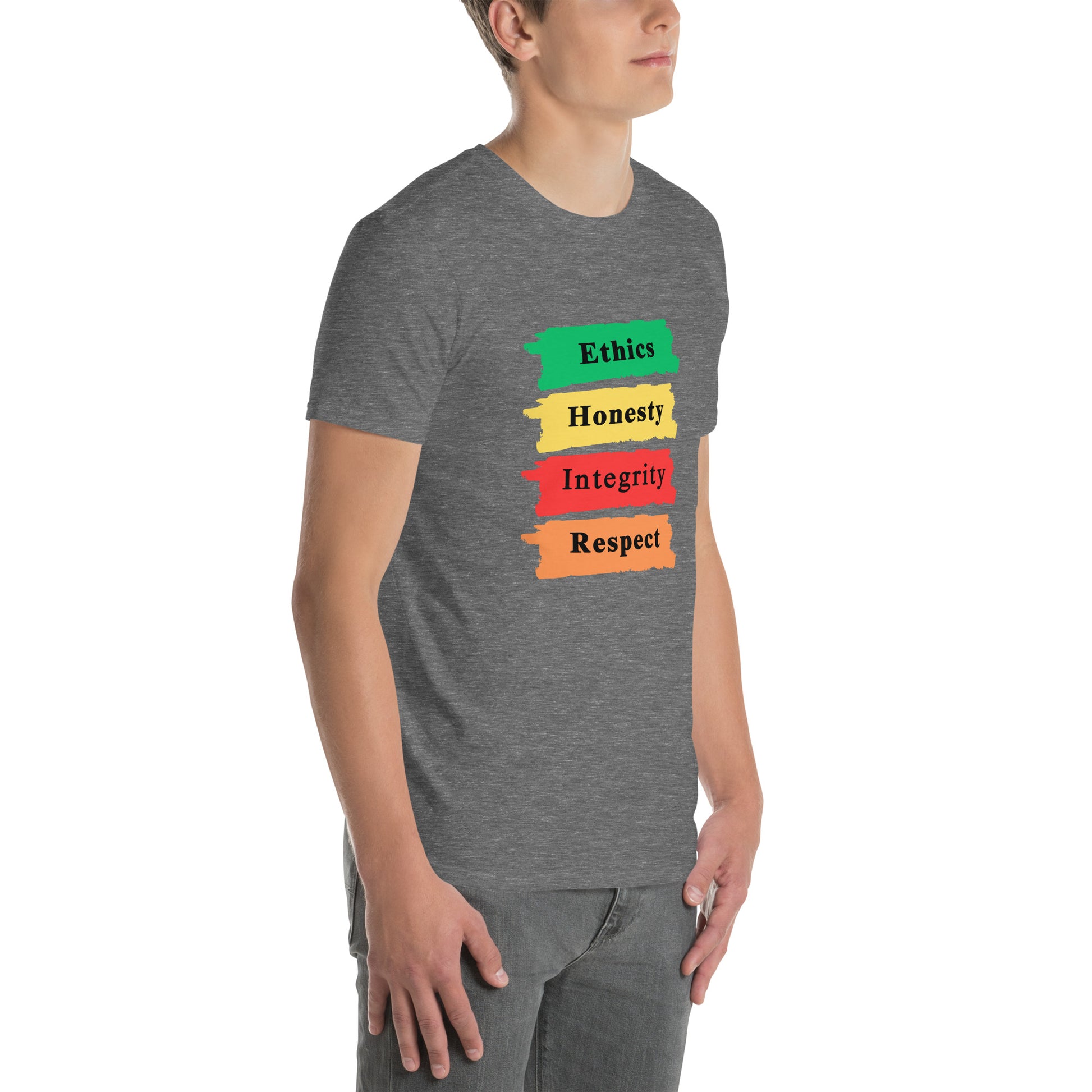 Ethics Honesty Integrity Respect Paint Strokes Unisex Tee by EraofInk