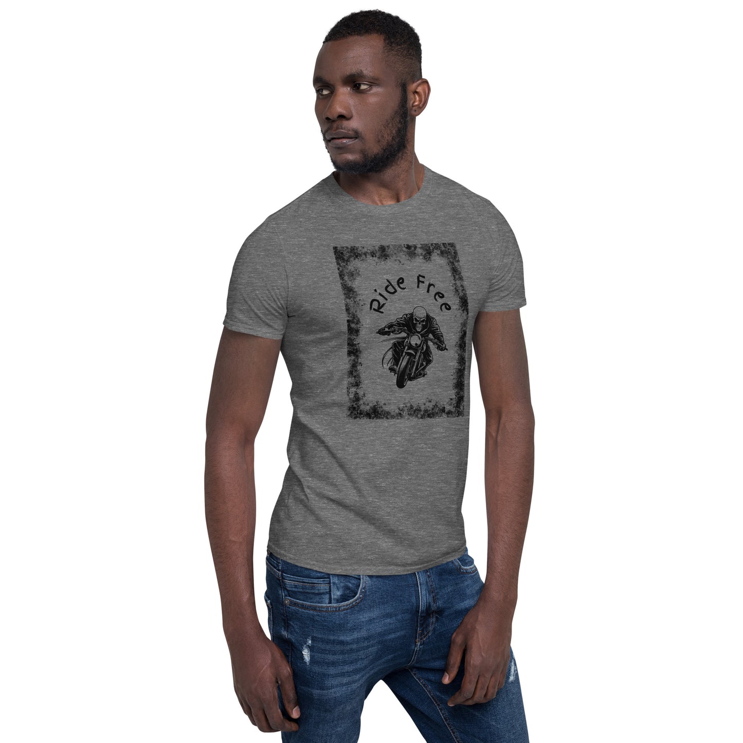 Men's Biker Tee - Death Rider Ride Free Unisex Tee by EraofInk