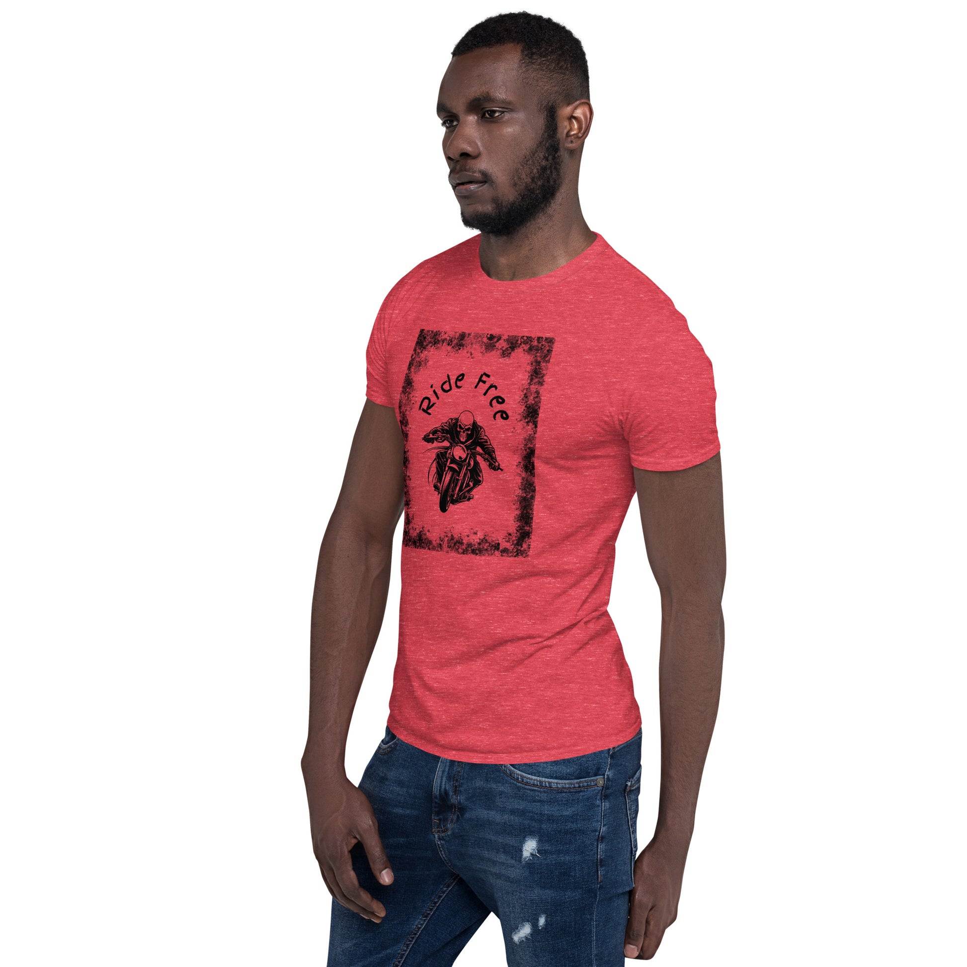 Men's Biker Tee - Death Rider Ride Free Unisex Tee by EraofInk