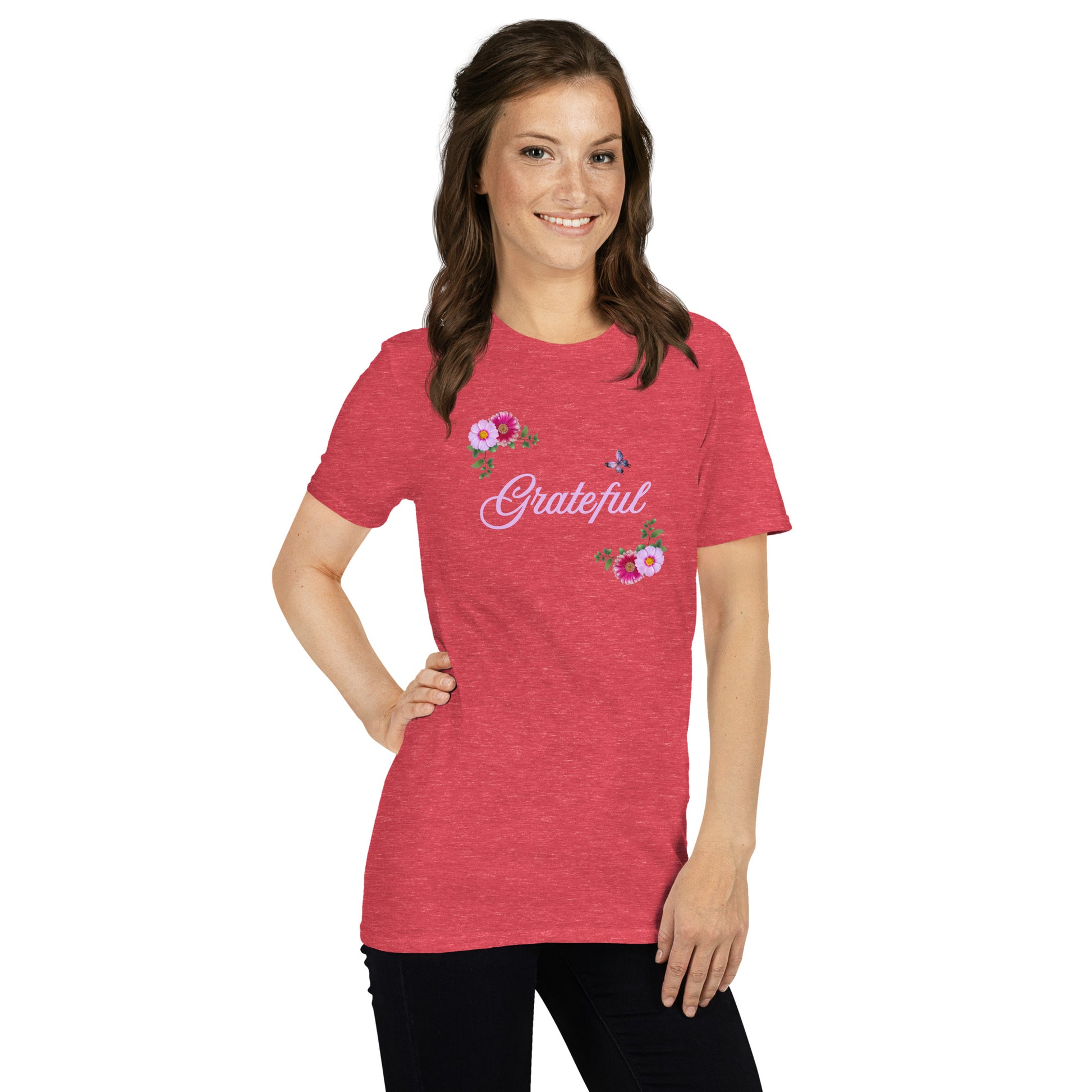 Grateful Floral Design Unisex Tee by Eraofink