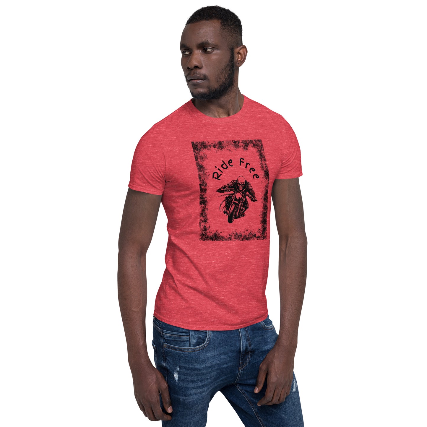 Men's Biker Tee - Death Rider Ride Free Unisex Tee by EraofInk