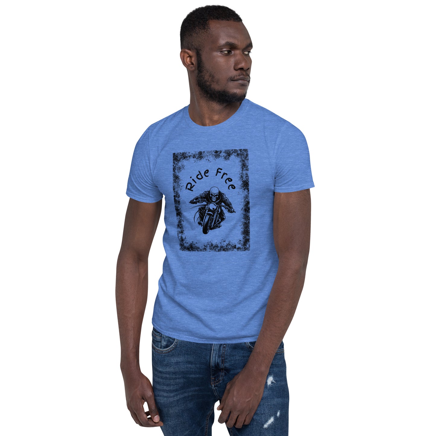Men's Biker Tee - Death Rider Ride Free Unisex Tee by EraofInk