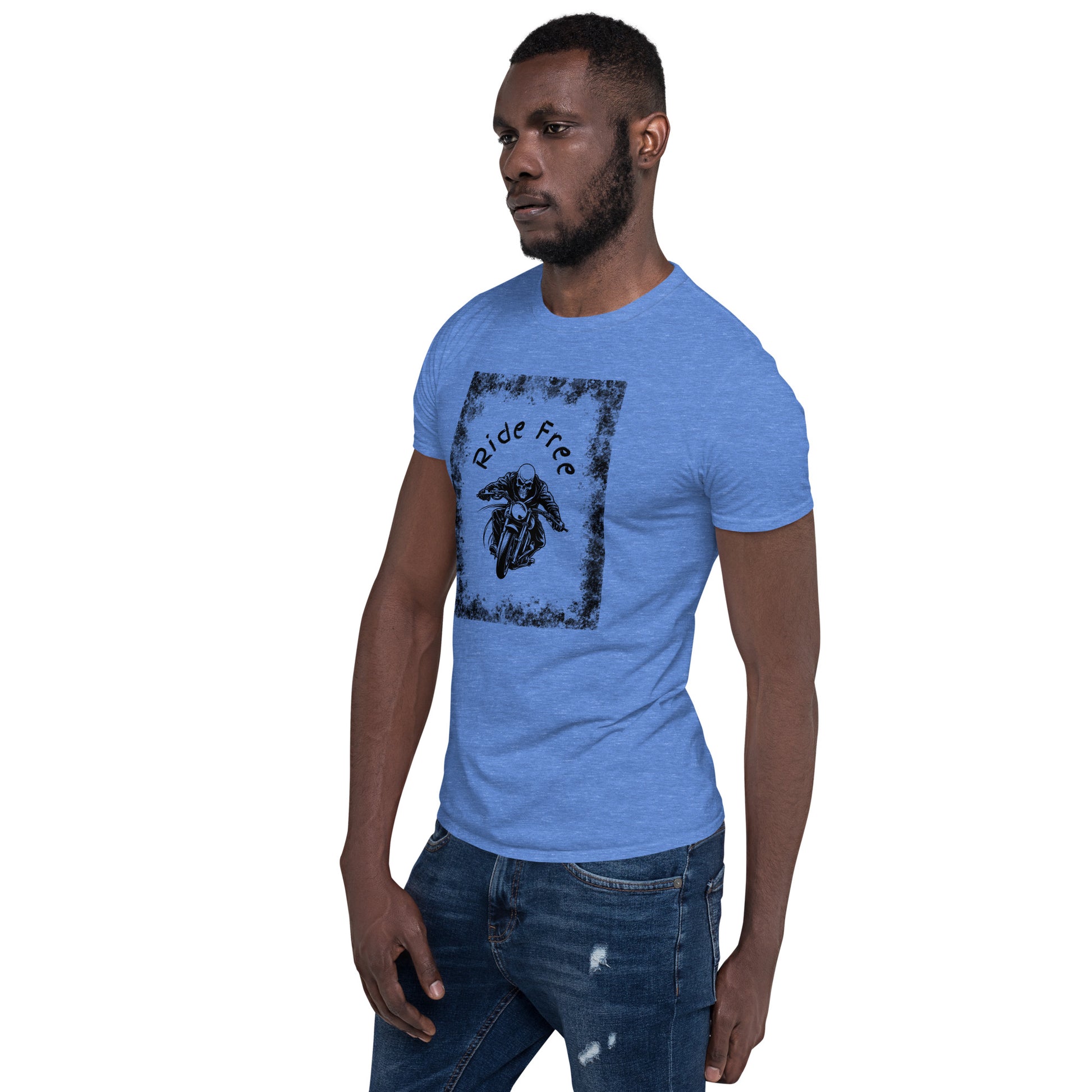 Men's Biker Tee - Death Rider Ride Free Unisex Tee by EraofInk