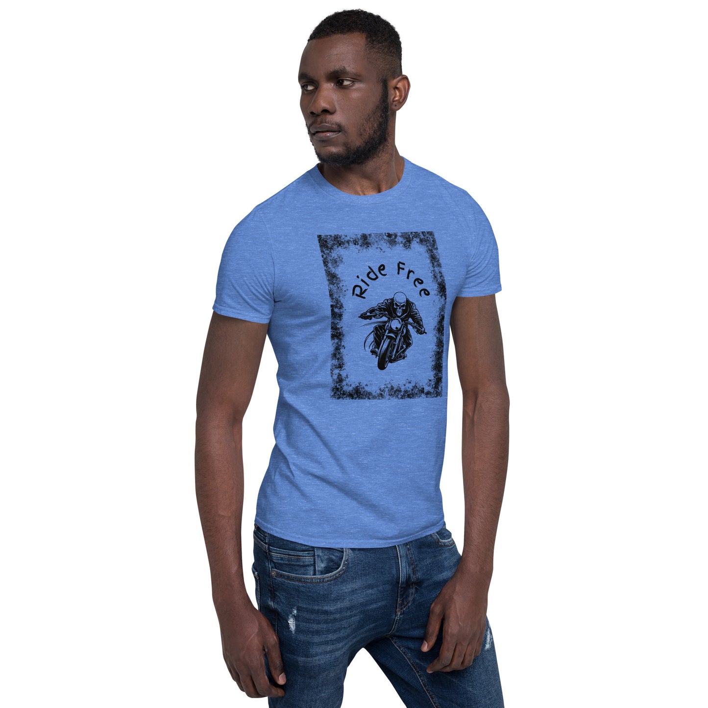 Men's Biker Tee - Death Rider Ride Free Unisex Tee by EraofInk