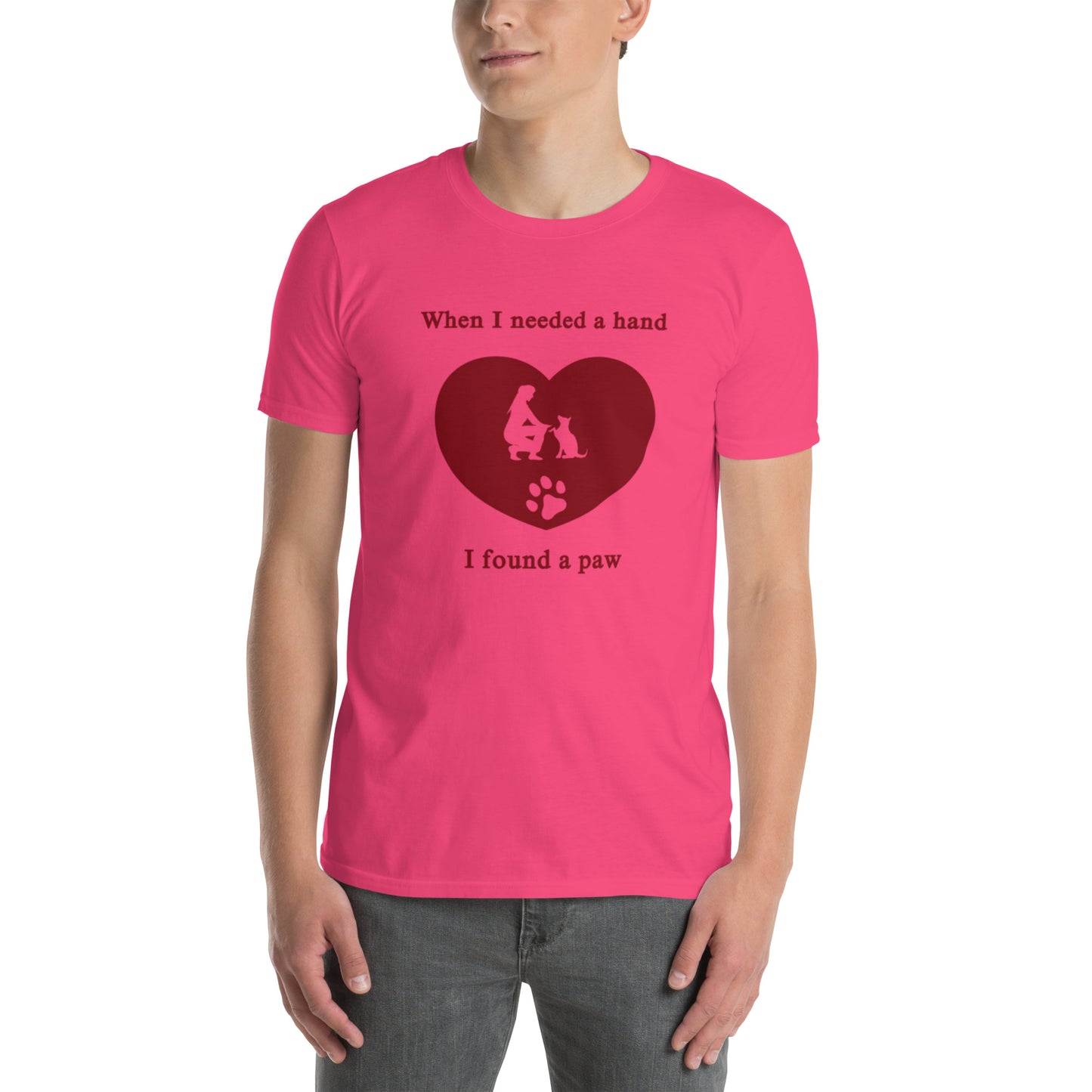 When I Needed a Hand I Found a Paw Dog Lover Tee Uniisex by EraofInk