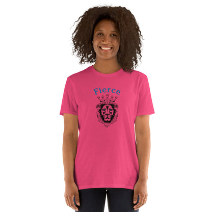 Fierce Like a Lion (with blue eyes) Unisex Tee by EraofInk