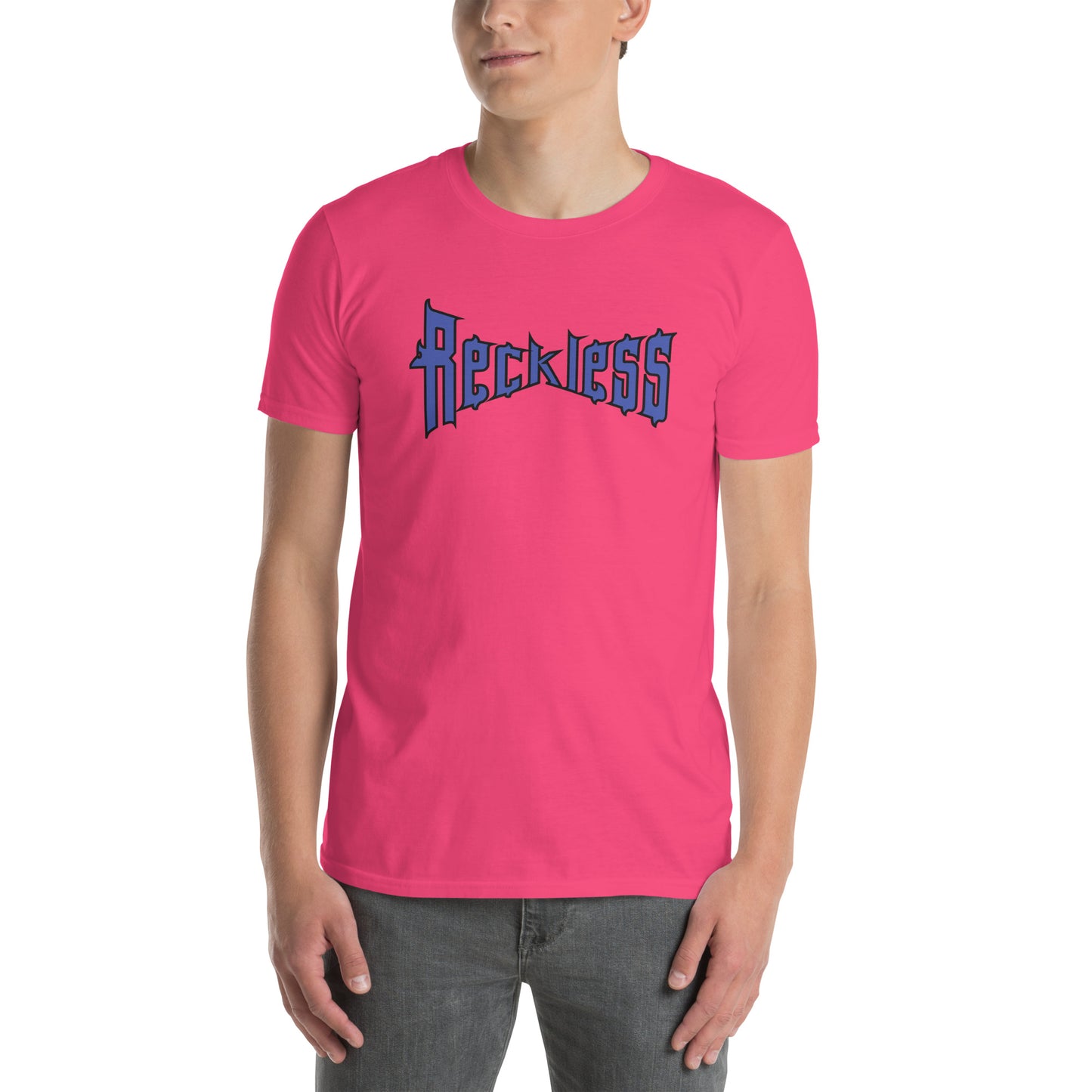 For the Guy Who is Reckless in Warped Font Unisex Tee by EraofInk