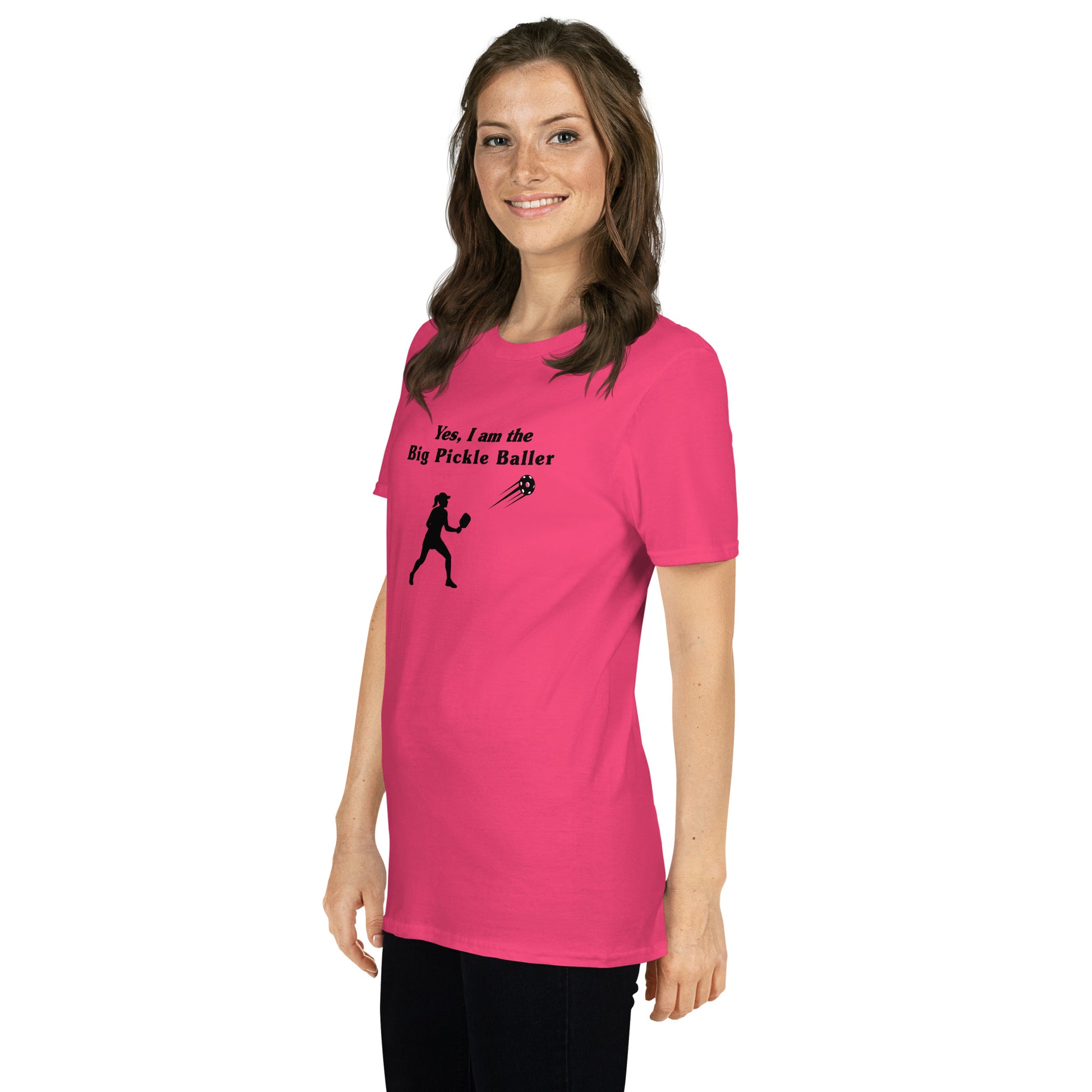 Yes, I am the Big Pickleballer Female Pickleball Unisex Tee by EraofInk