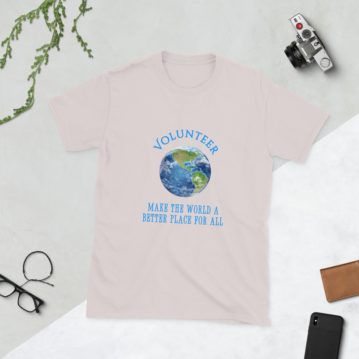 Volunteer Make the World a Better Place for All Unisex Tee by EraofInk
