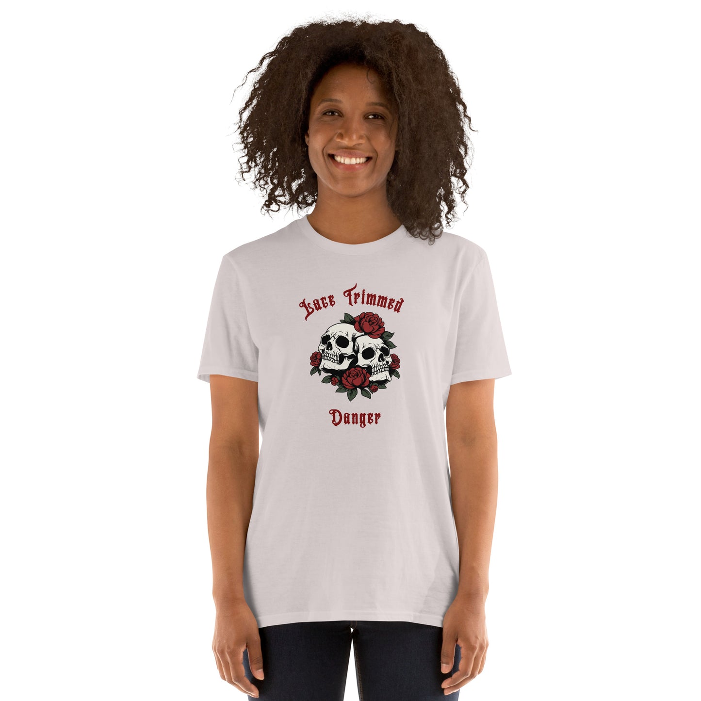 Lace Trimmed Danger Unisex Tee by EraofInk