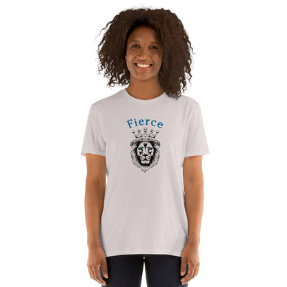 Fierce Like a Lion (with blue eyes) Unisex Tee by EraofInk