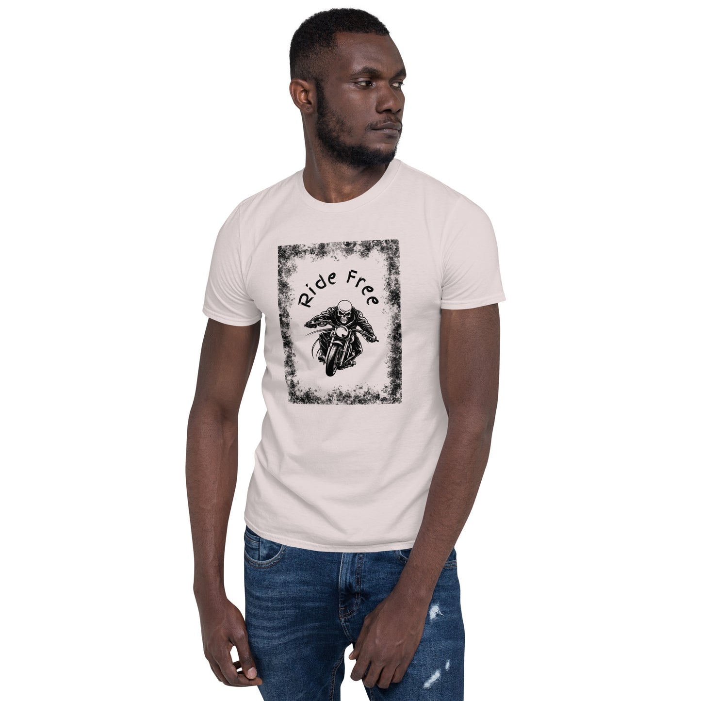 Men's Biker Tee - Death Rider Ride Free Unisex Tee by EraofInk