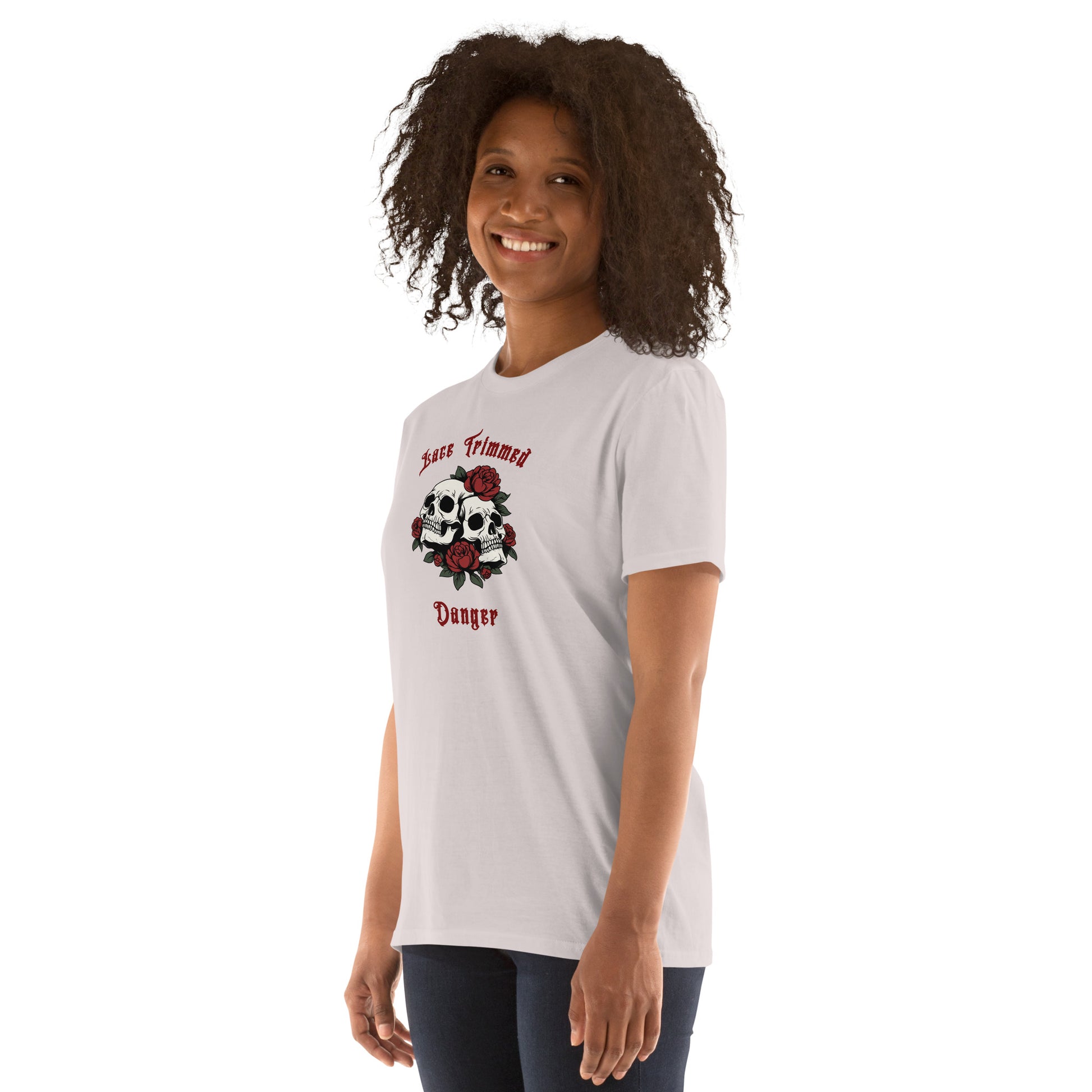 Lace Trimmed Danger Unisex Tee by EraofInk