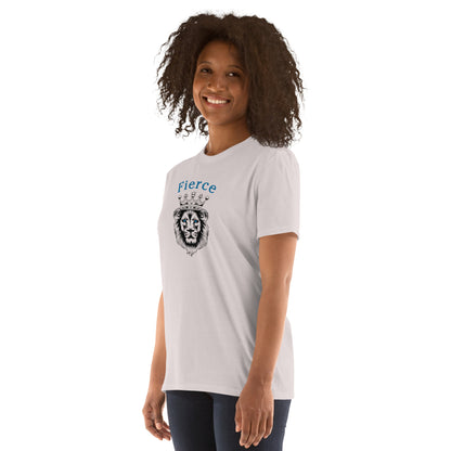 Fierce Like a Lion (with blue eyes) Unisex Tee by EraofInk