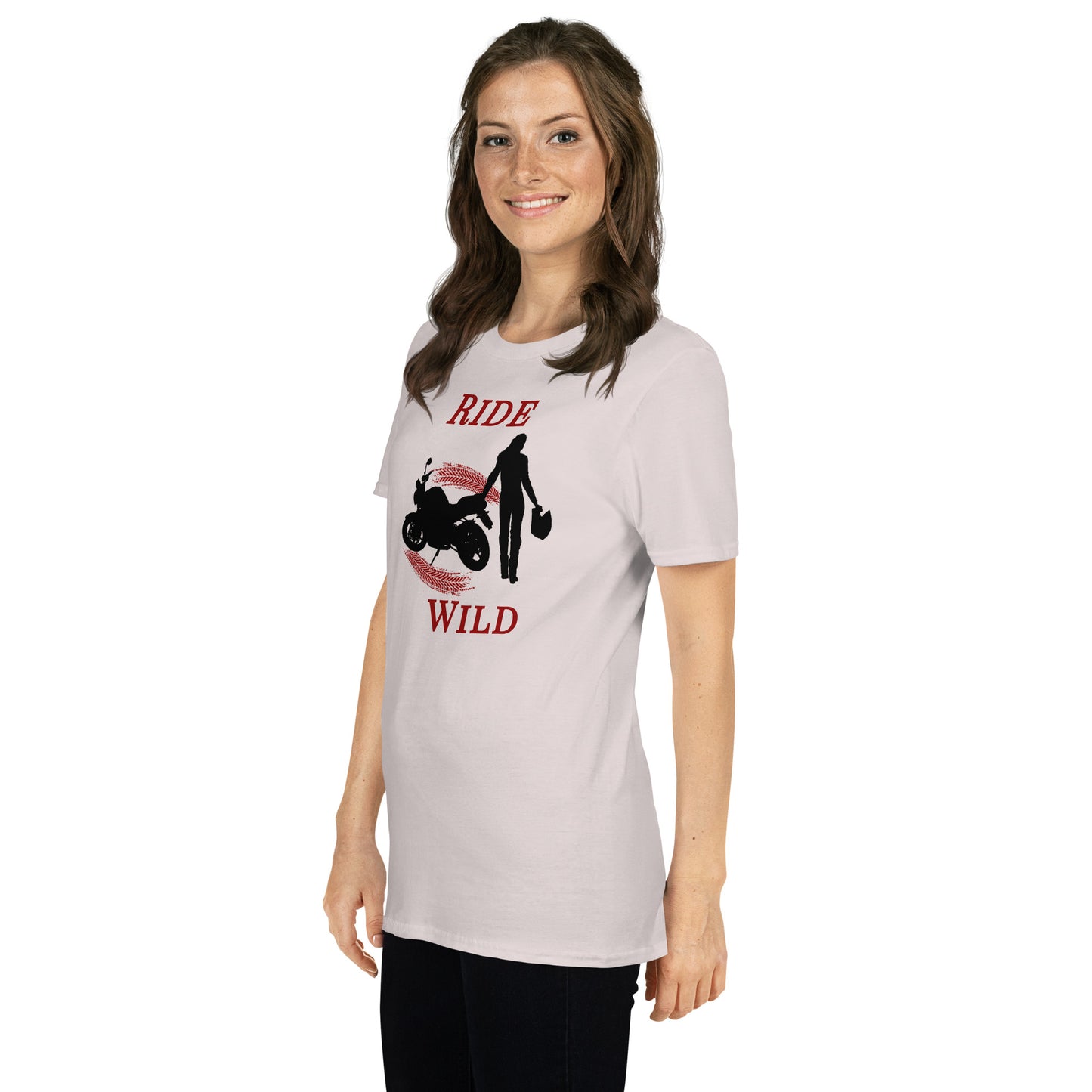 Ride Wild Motorcycle Biker Girl Unisex Tee by EraofInk