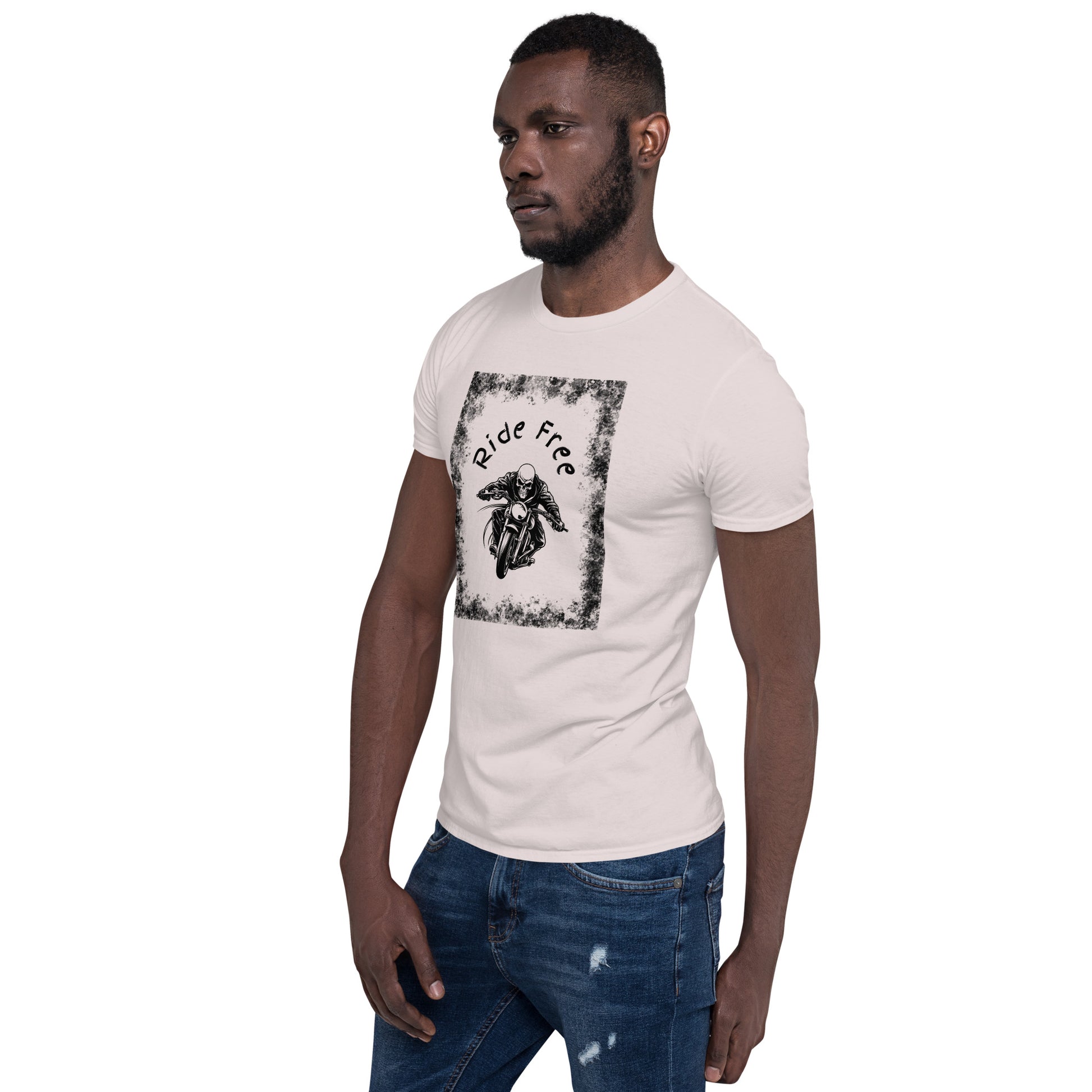 Men's Biker Tee - Death Rider Ride Free Unisex Tee by EraofInk
