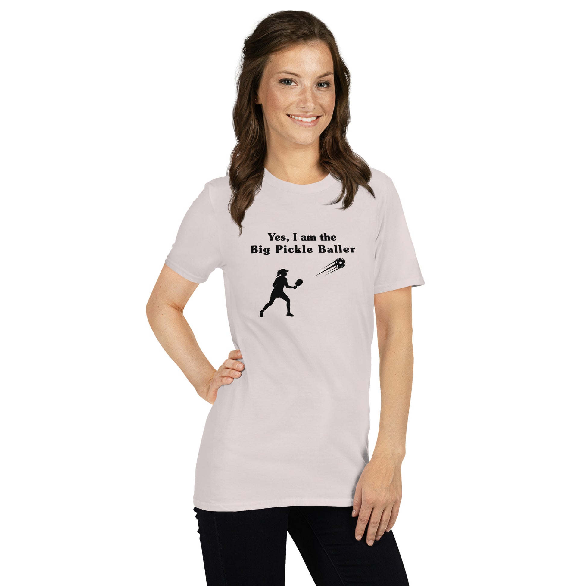 Yes, I am the Big Pickleballer Female Pickleball Unisex Tee by EraofInk
