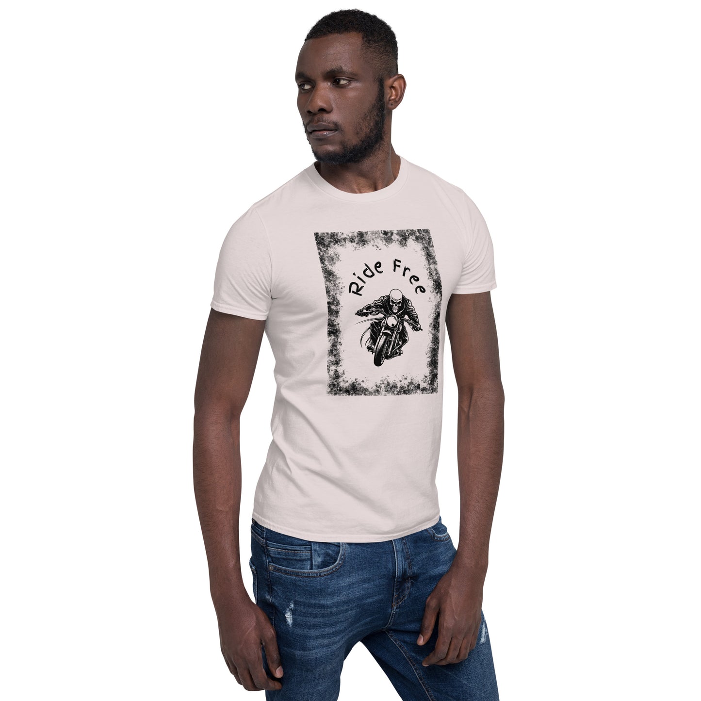 Men's Biker Tee - Death Rider Ride Free Unisex Tee by EraofInk