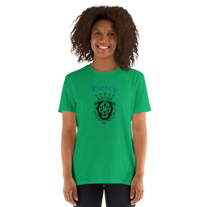Fierce Like a Lion (with blue eyes) Unisex Tee by EraofInk