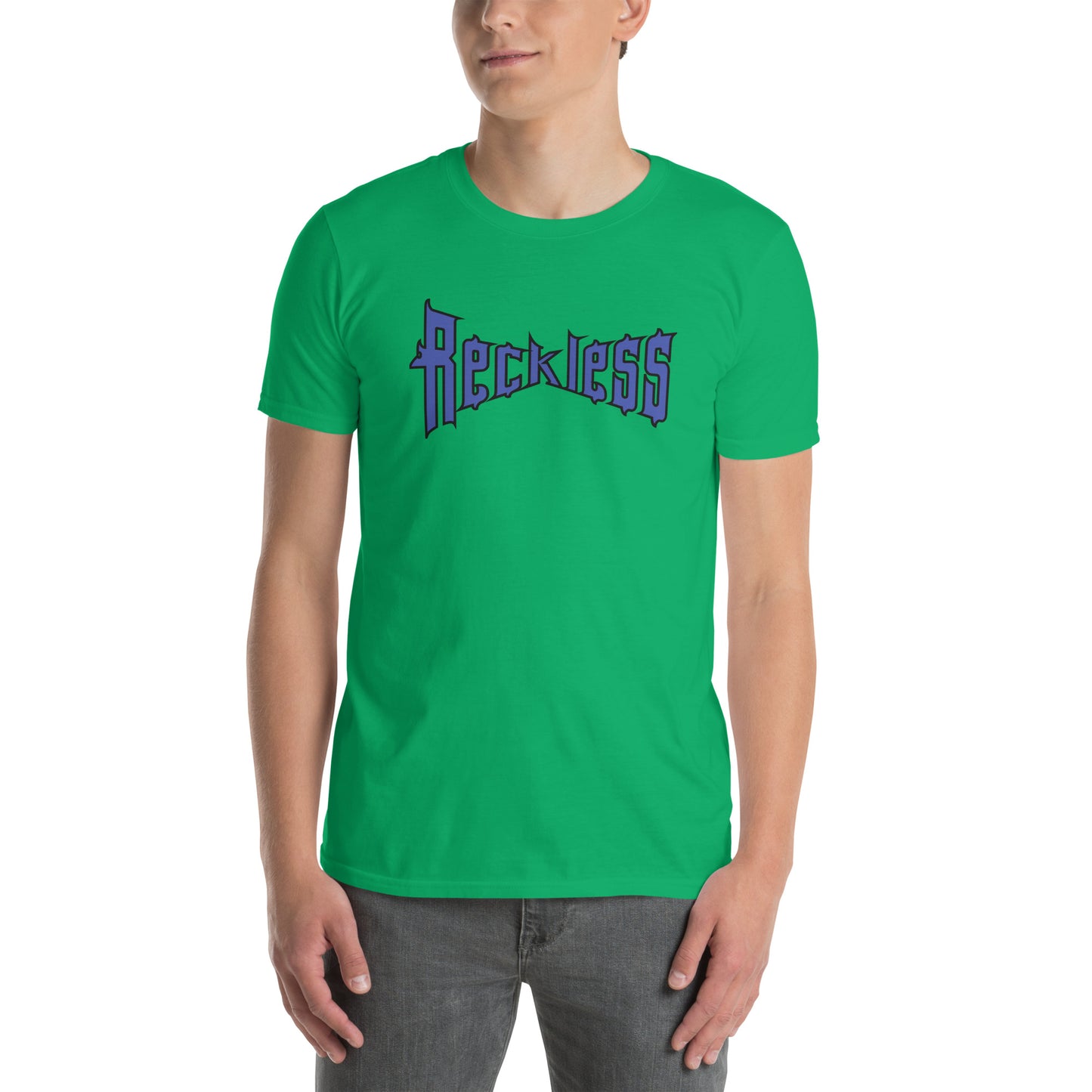 For the Guy Who is Reckless in Warped Font Unisex Tee by EraofInk