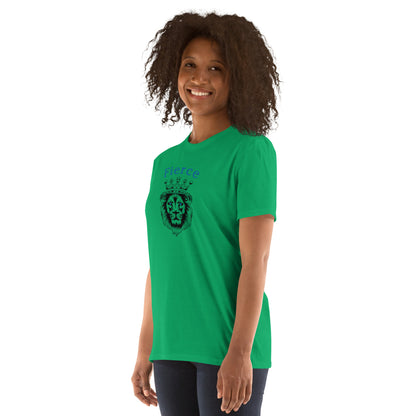 Fierce Like a Lion (with blue eyes) Unisex Tee by EraofInk