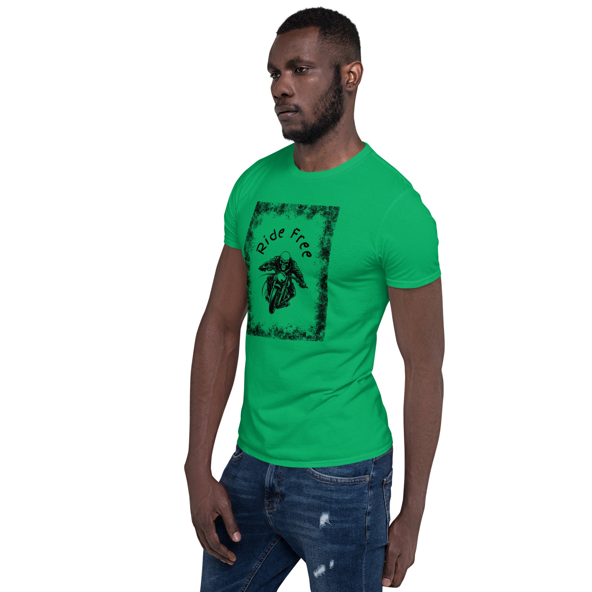 Men's Biker Tee - Death Rider Ride Free Unisex Tee by EraofInk