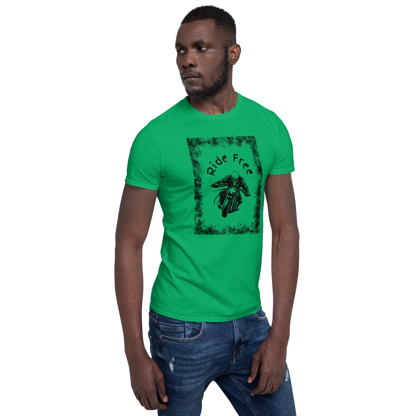 Men's Biker Tee - Death Rider Ride Free Unisex Tee by EraofInk