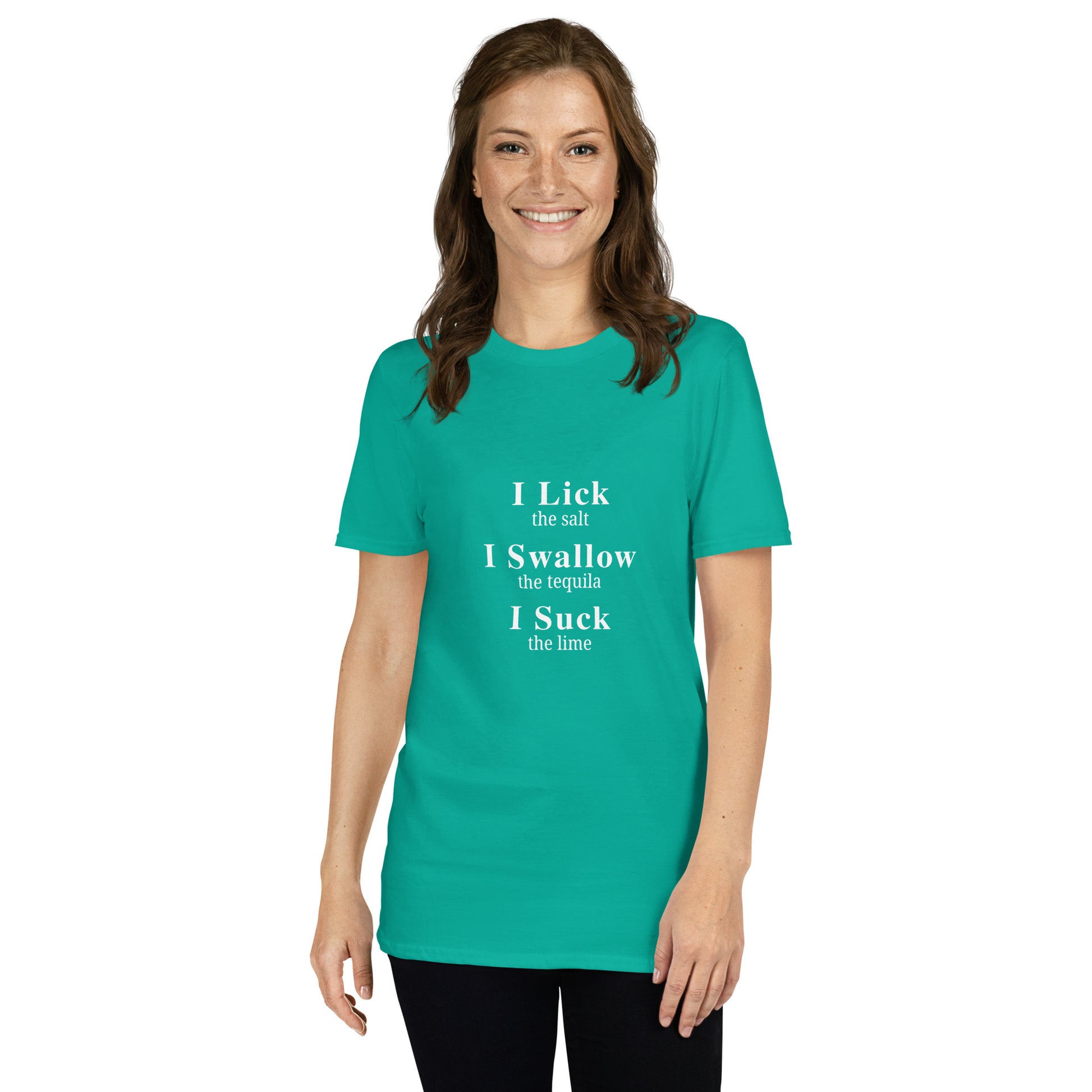 Tequila Drinker's Adult Humor Tee - I Lick, I Suck, I Swallow by EraofInk