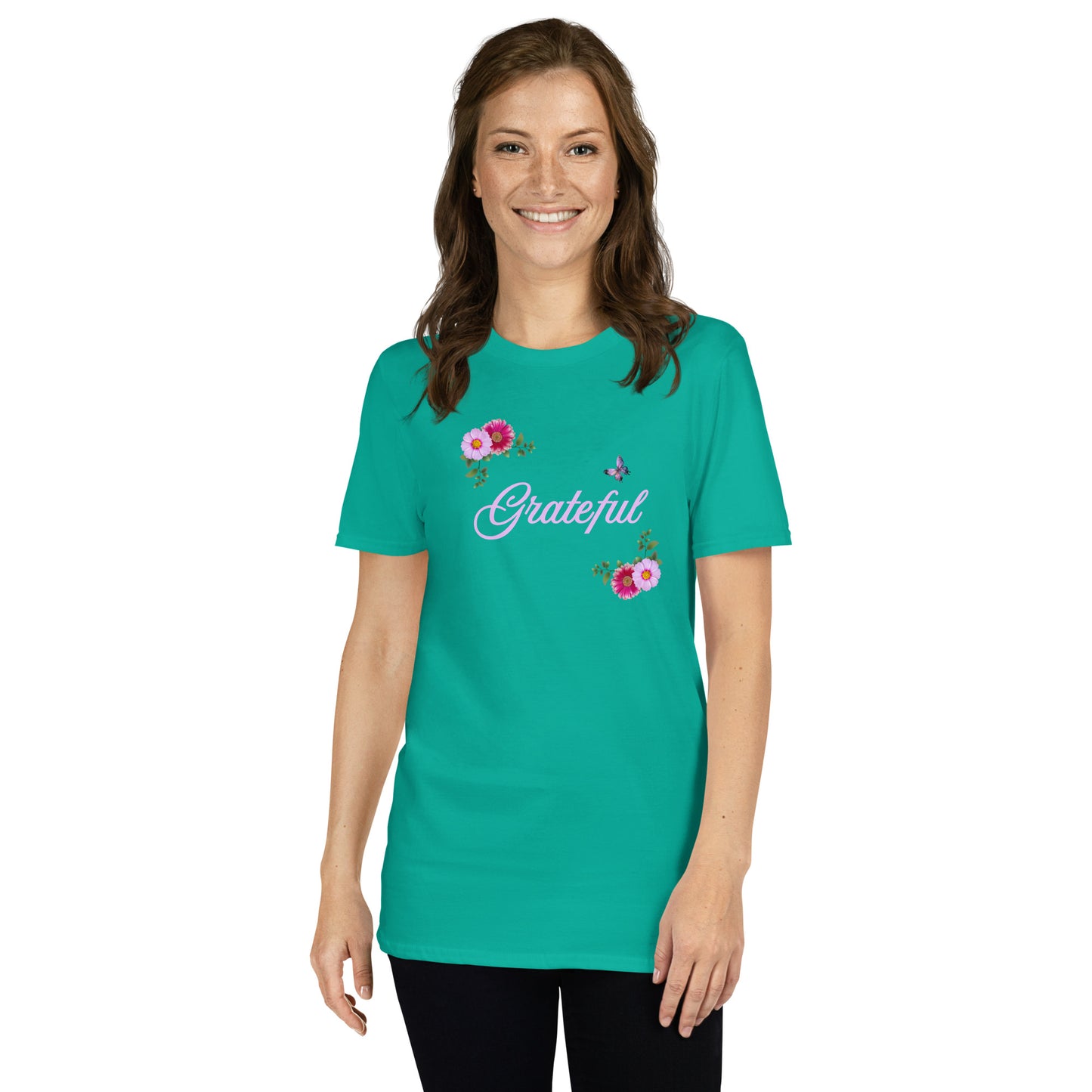 Grateful Floral Design Unisex Tee by Eraofink