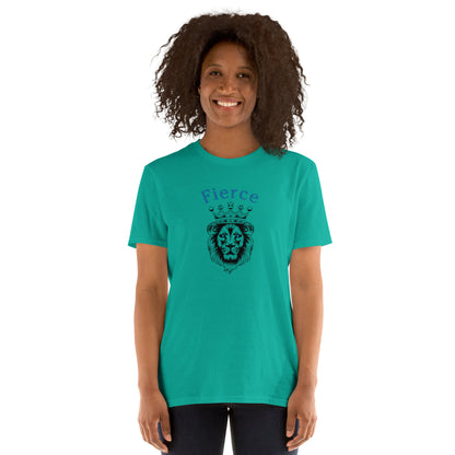 Fierce Like a Lion (with blue eyes) Unisex Tee by EraofInk