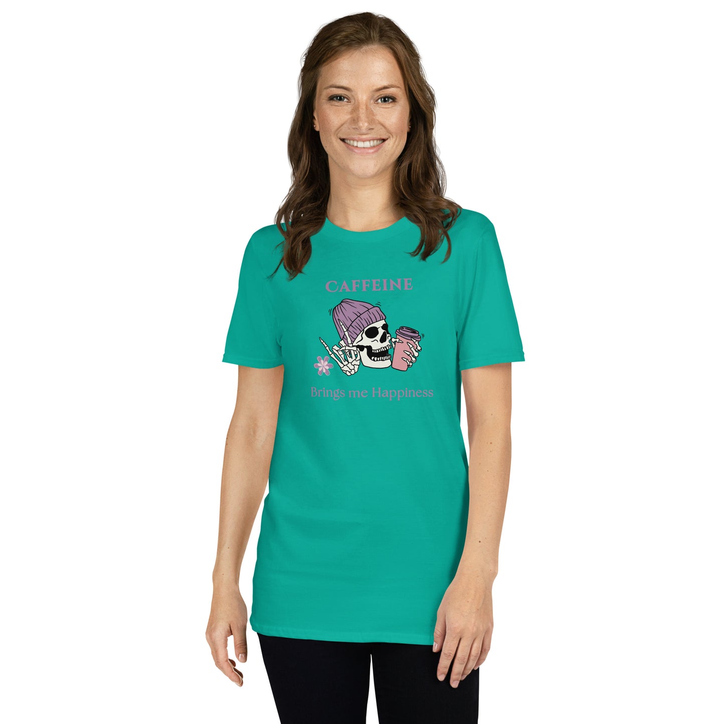 Caffeine Brings Me Happiness Unisex Tee by EraofInk