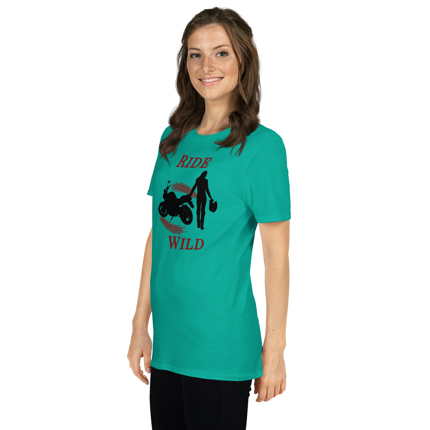 Ride Wild Motorcycle Biker Girl Unisex Tee by EraofInk