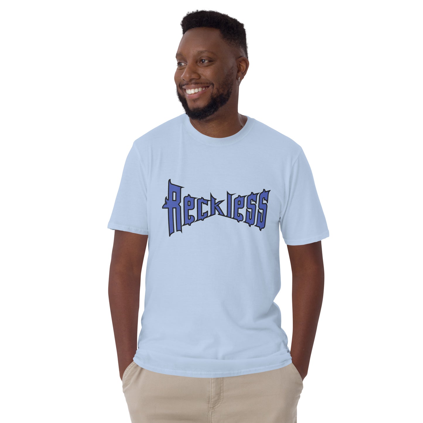 Reckless with Warped Font Unisex Tee by EraofInk