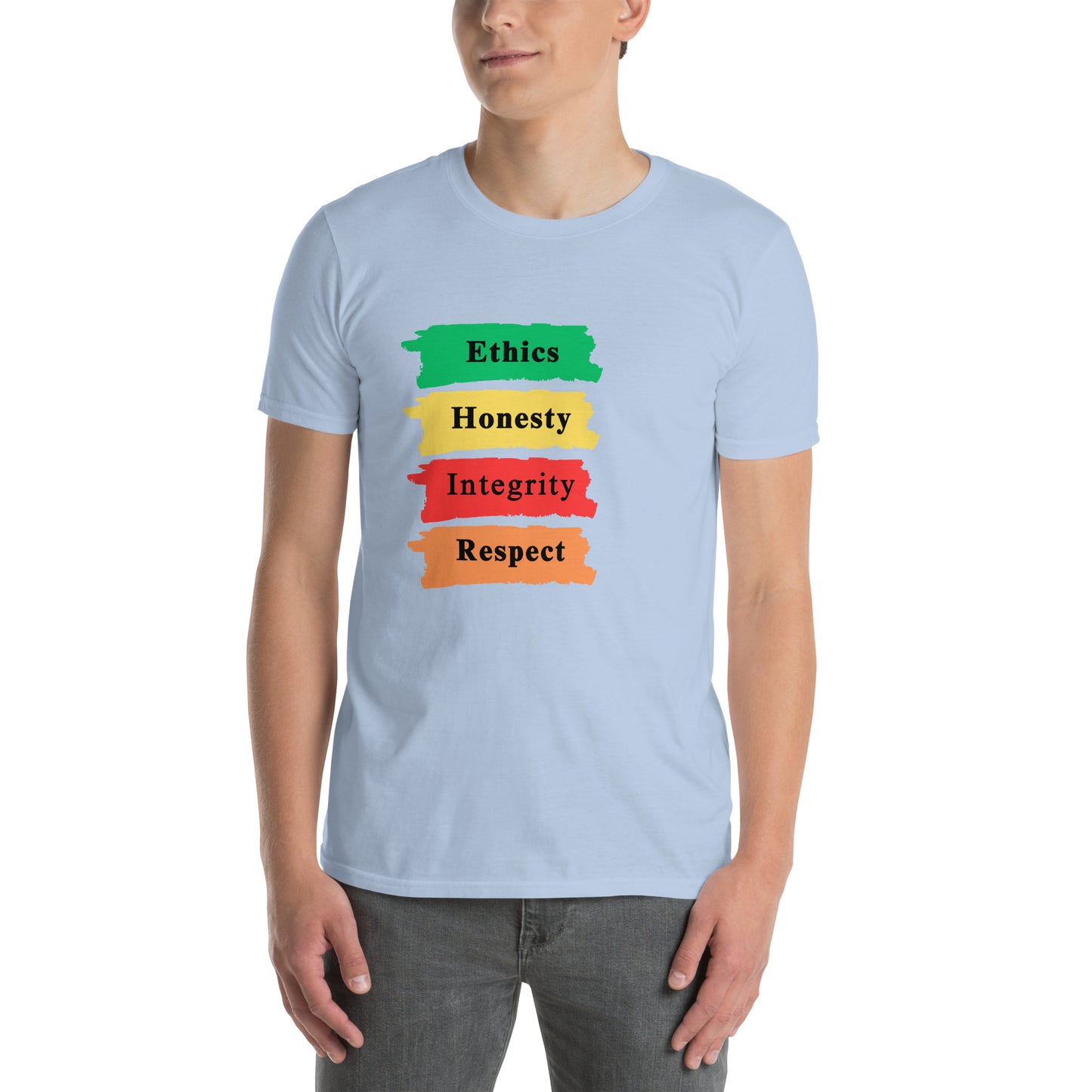Ethics Honesty Integrity Respect Paint Strokes Unisex Tee by EraofInk
