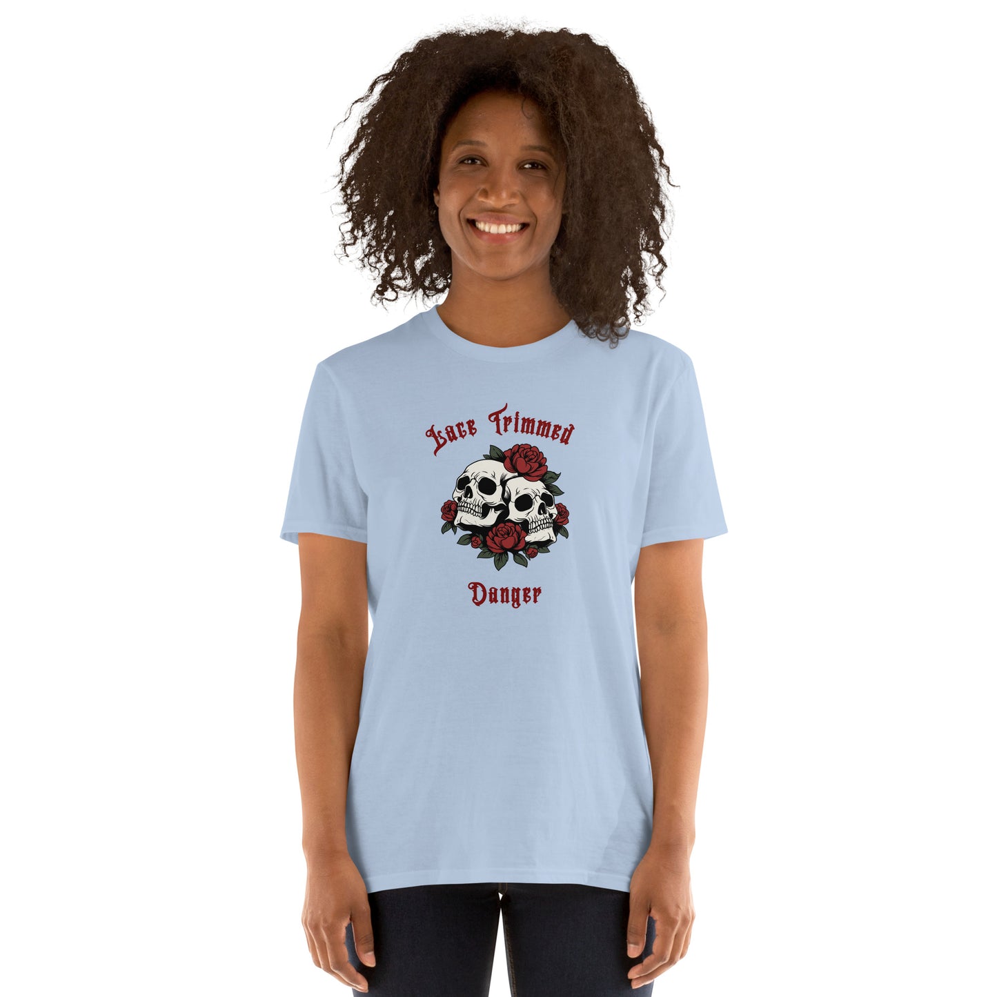 Lace Trimmed Danger Unisex Tee by EraofInk
