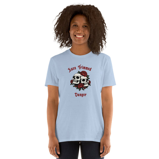 Lace Trimmed Danger Unisex Tee by EraofInk