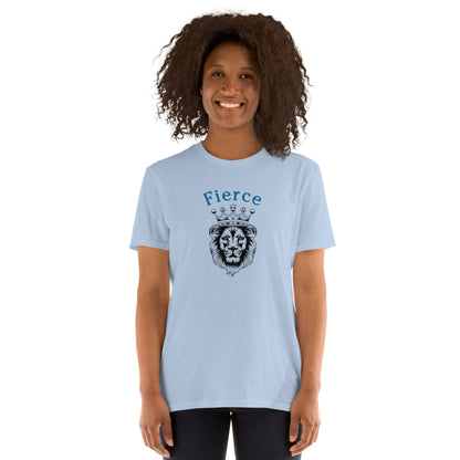 Fierce Like a Lion (with blue eyes) Unisex Tee by EraofInk