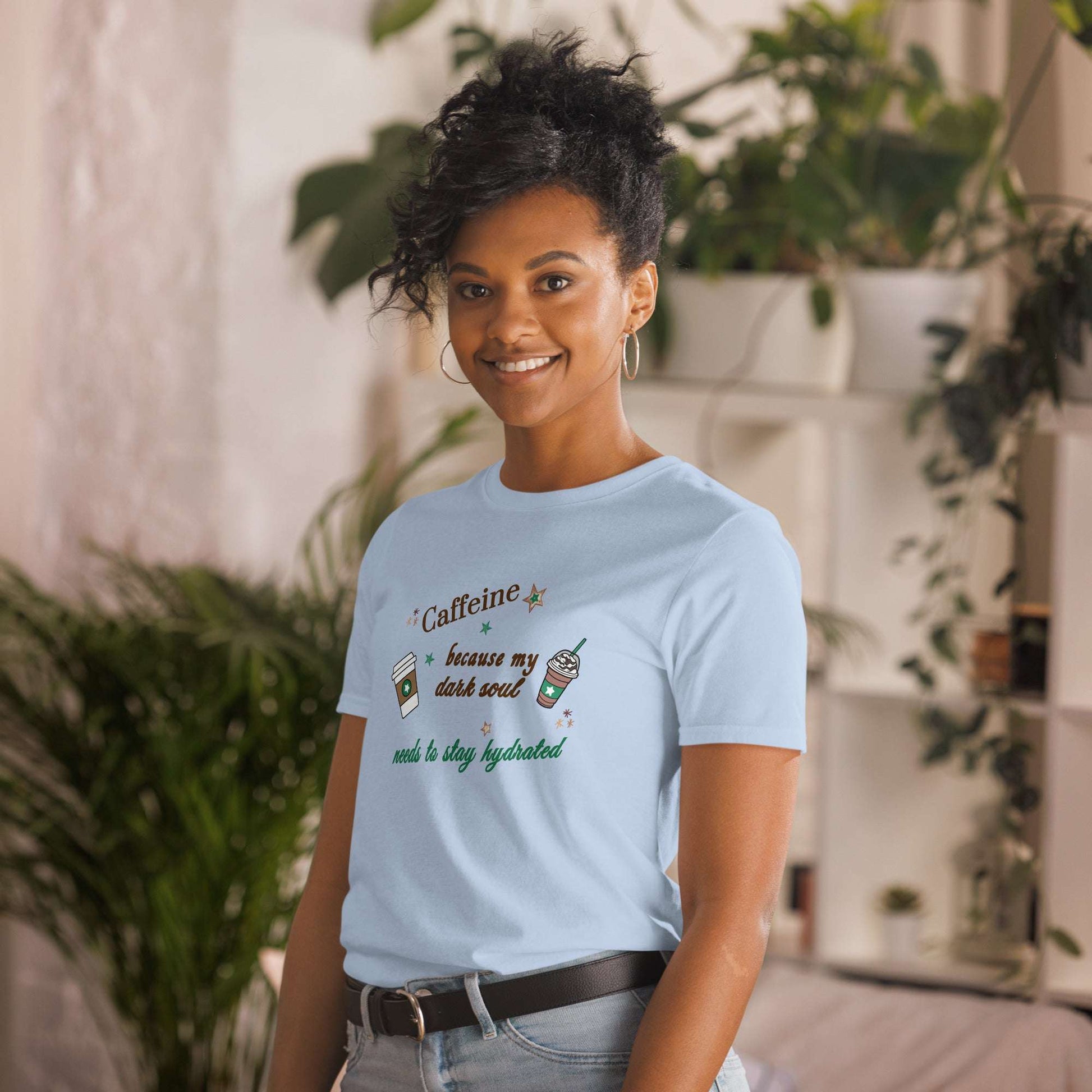 Caffeine Because My Dark Soul Needs To Stay Hydrated Unisex Tee by EraofInk